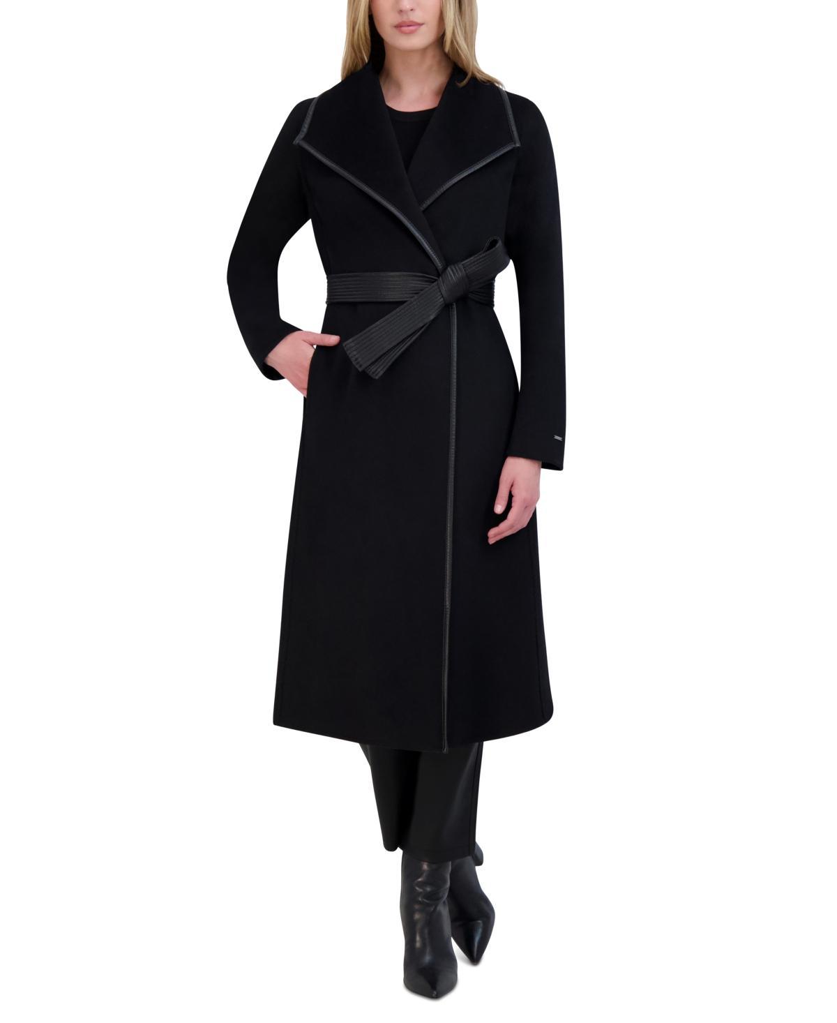 Tahari Womens Wool Blend Belted Wrap Coat Product Image