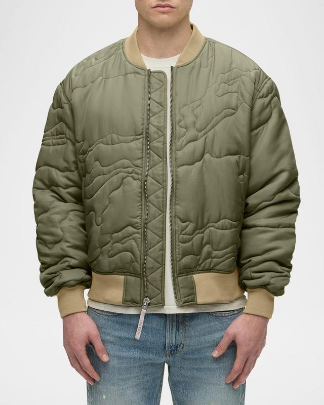 Men's Quilted Nylon Bomber Jacket Product Image