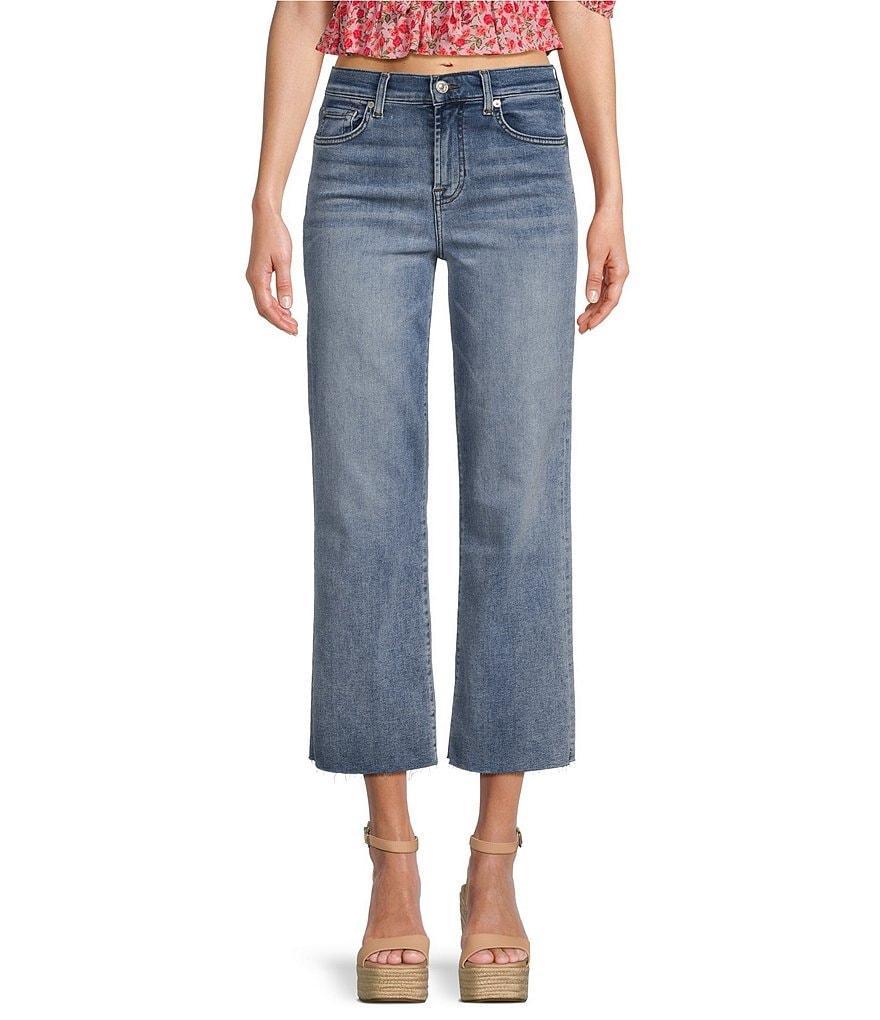 7 For All Mankind Alexa High Rise Wide Leg Cropped Jeans Product Image