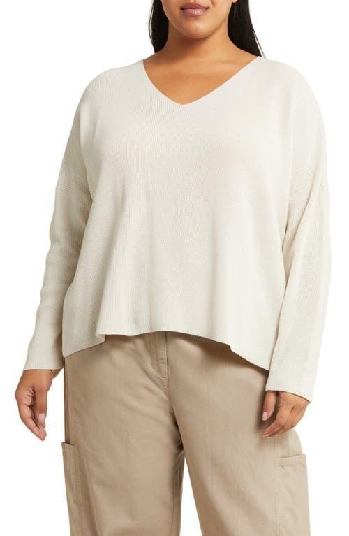 Eileen Fisher Organic Cotton V-Neck Sweater Product Image