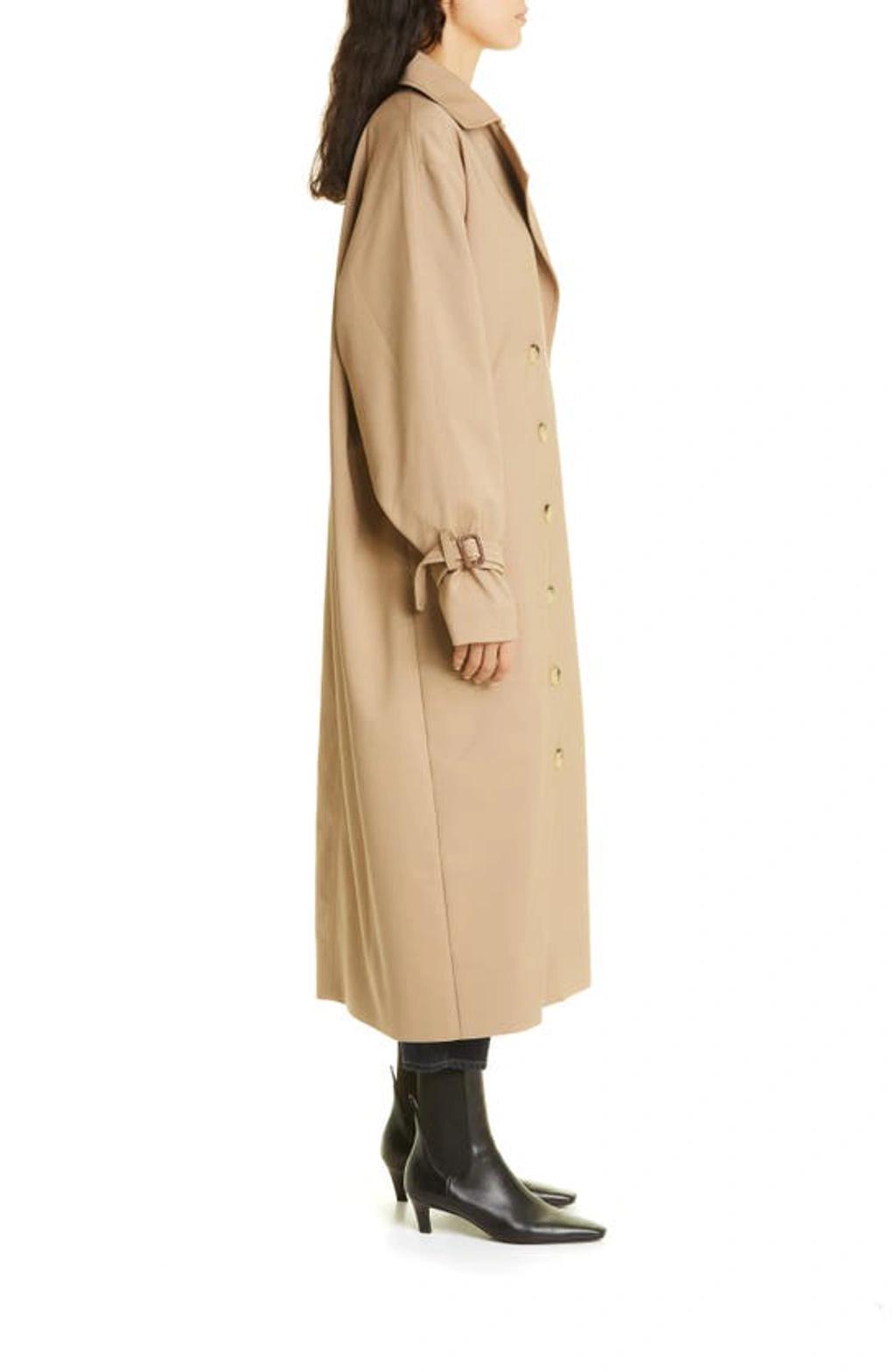 TOTÊME Pisa Double-breasted Cotton-blend Trench Coat In Khaki Product Image