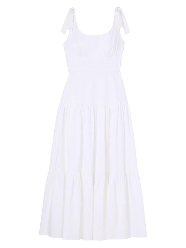 Womens Newport Cotton Poplin Tiered Midi-Dress Product Image