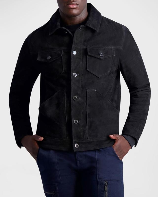 Mens Suede 4-Pocket Trucker Jacket Product Image