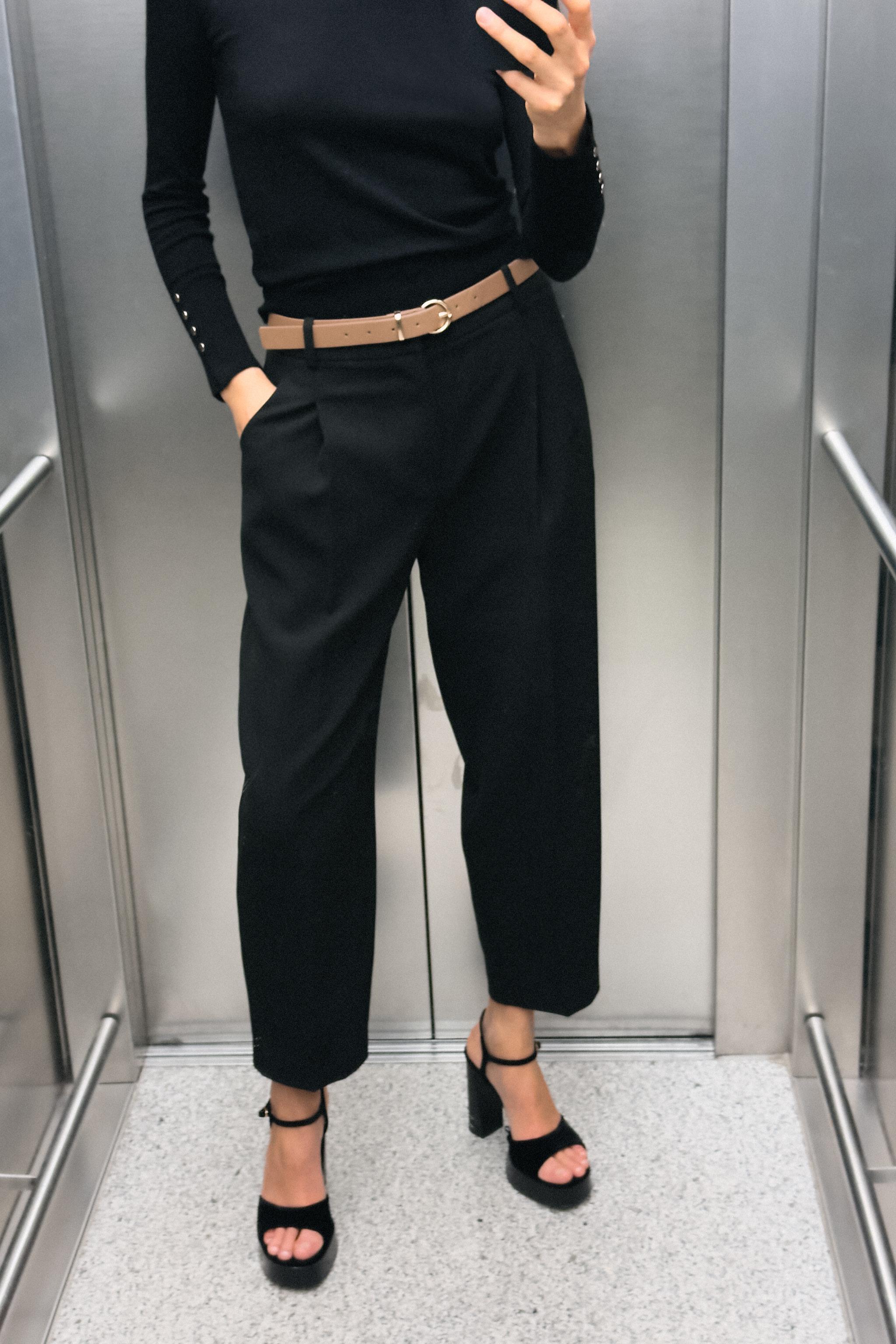 PLEATED PANTS WITH BELT Product Image