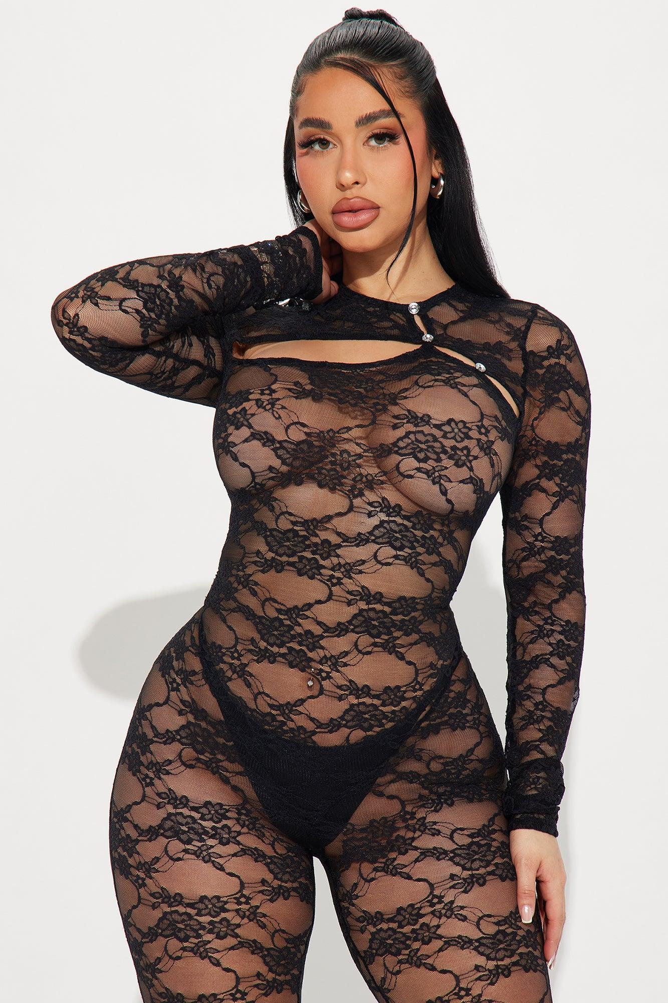 Love Me Lace Jumpsuit  - Black Product Image