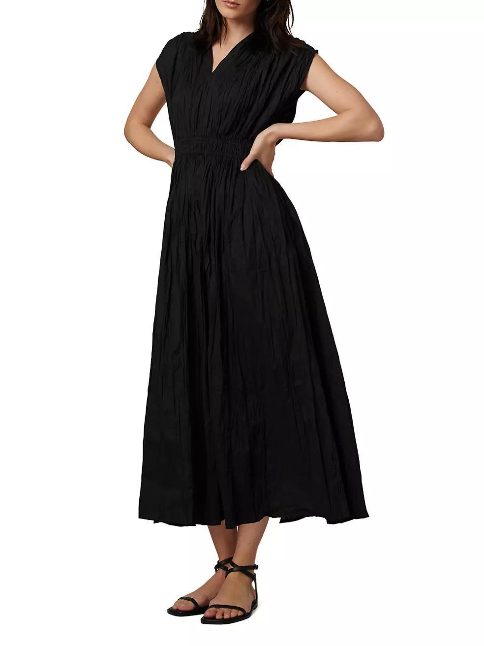 Lania Crinkled Cotton Midi-Dress Product Image