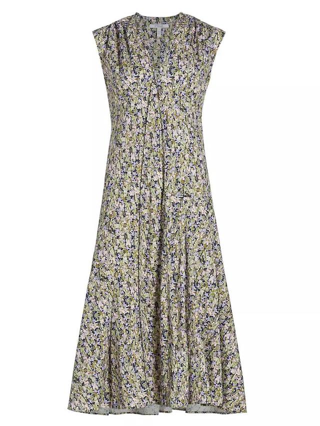 Reina Cotton Floral Midi-Dress Product Image