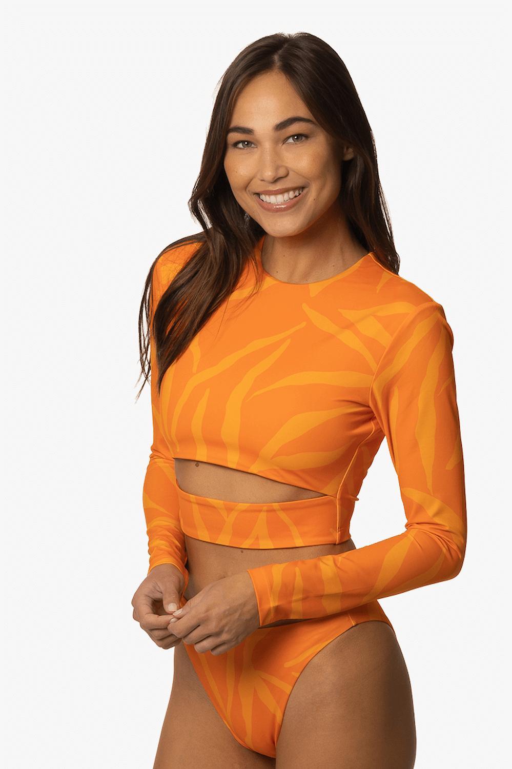 Taranaki Long Sleeved Crop Cut-Out Rashie - Pyramid Female Product Image