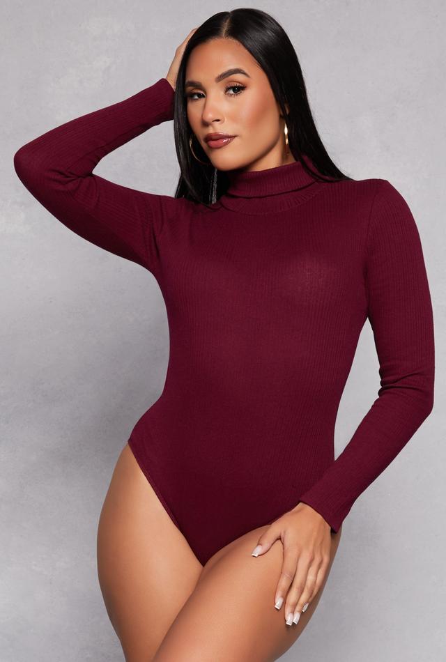 Womens Turtleneck Long Sleeve Bodysuit Product Image