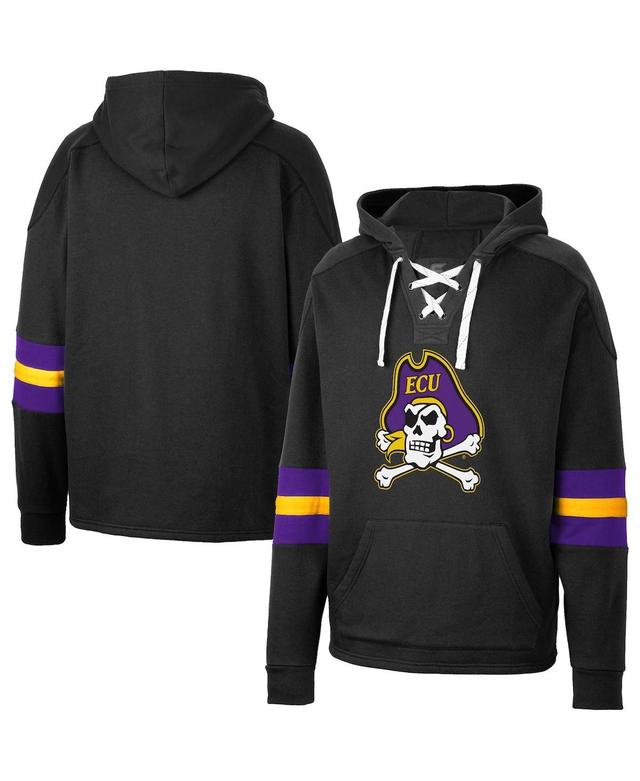 Mens Colosseum Black ECU Pirates Lace-Up 4.0 Pullover Hoodie Product Image