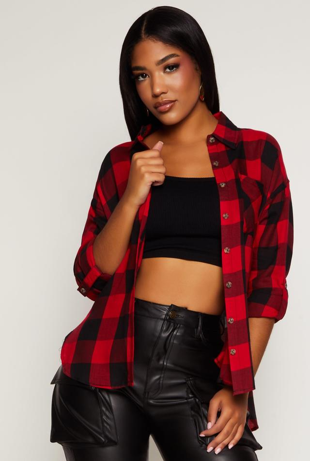 Womens Buffalo Plaid Tunic Shirt Product Image