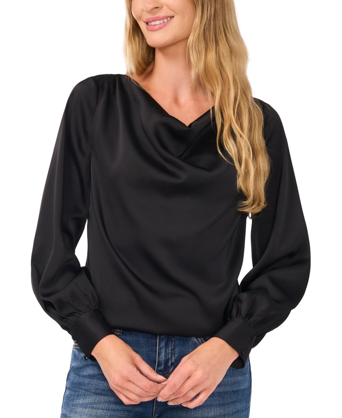 CeCe Womens Cowlneck Blouson-Sleeve Blouse Product Image