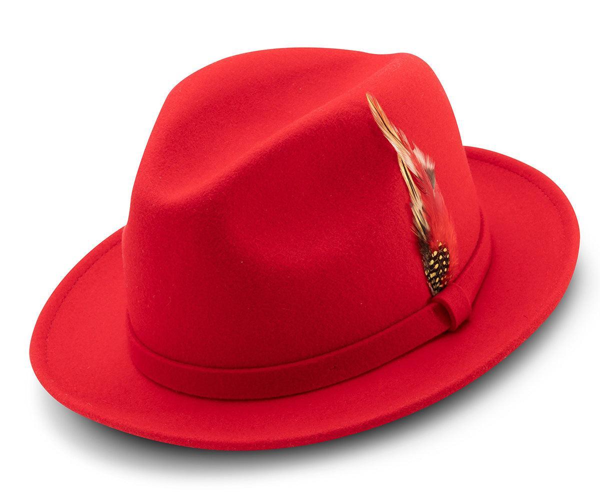 Red Dress Hat Center Crease Stingy Snap Brim Product Image