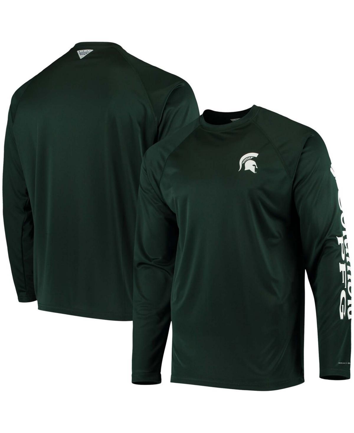 Mens Columbia PFG Michigan State Spartans Terminal Tackle Omni-Shade Long Sleeve T-Shirt Product Image