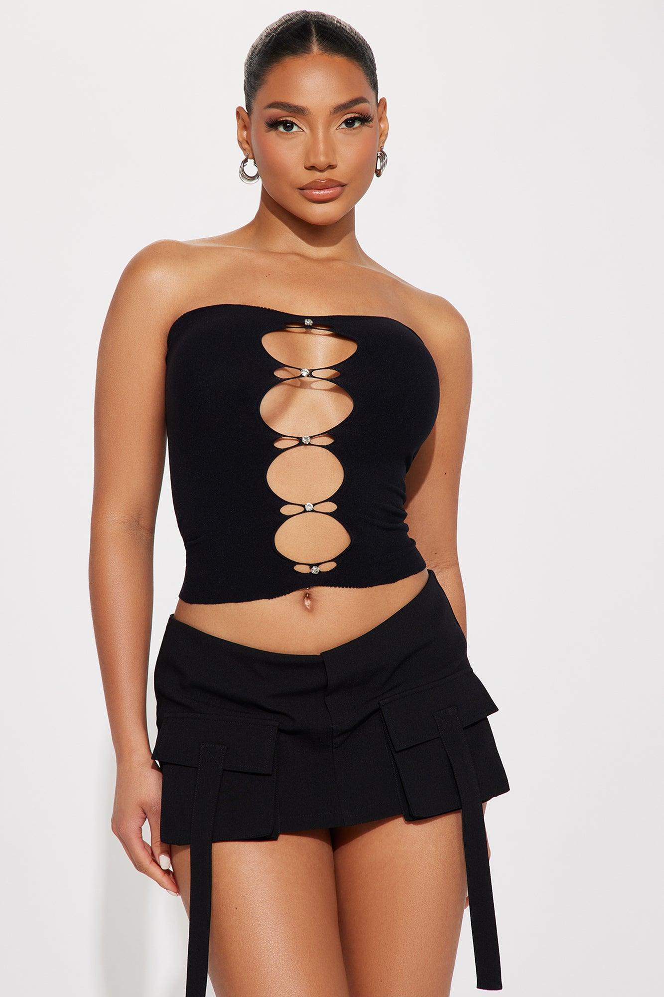 Savanna Seamless Tube Top - Black Product Image