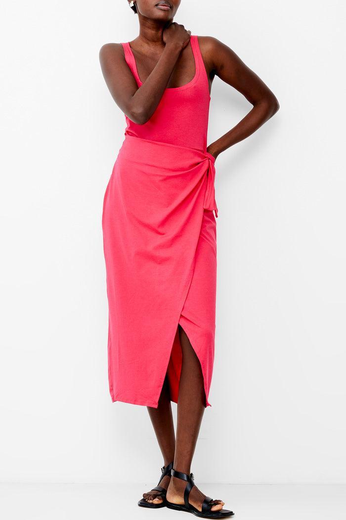 Jersey Wrap Midi Dress Product Image