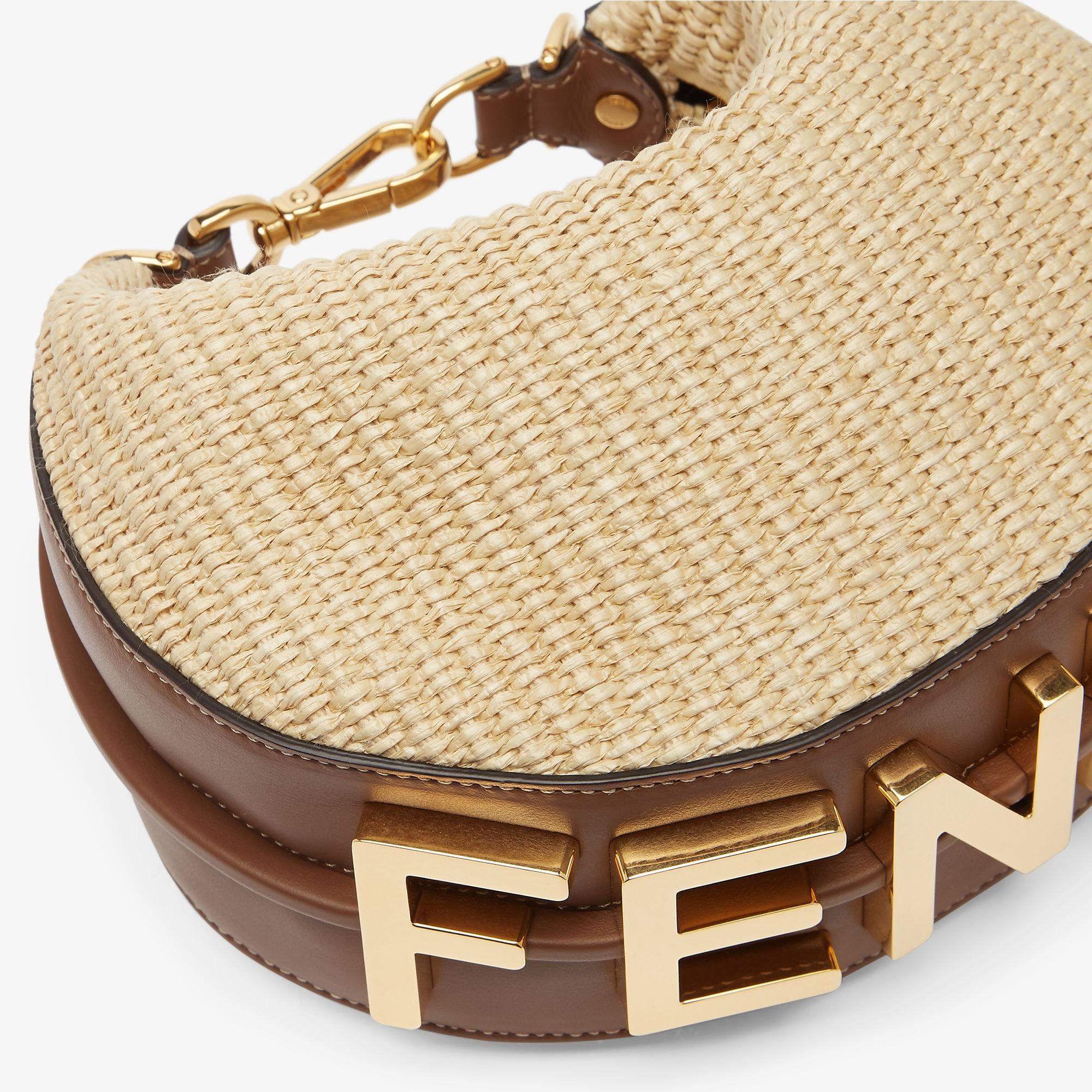 Fendigraphy MiniNatural raffia mini bag Product Image