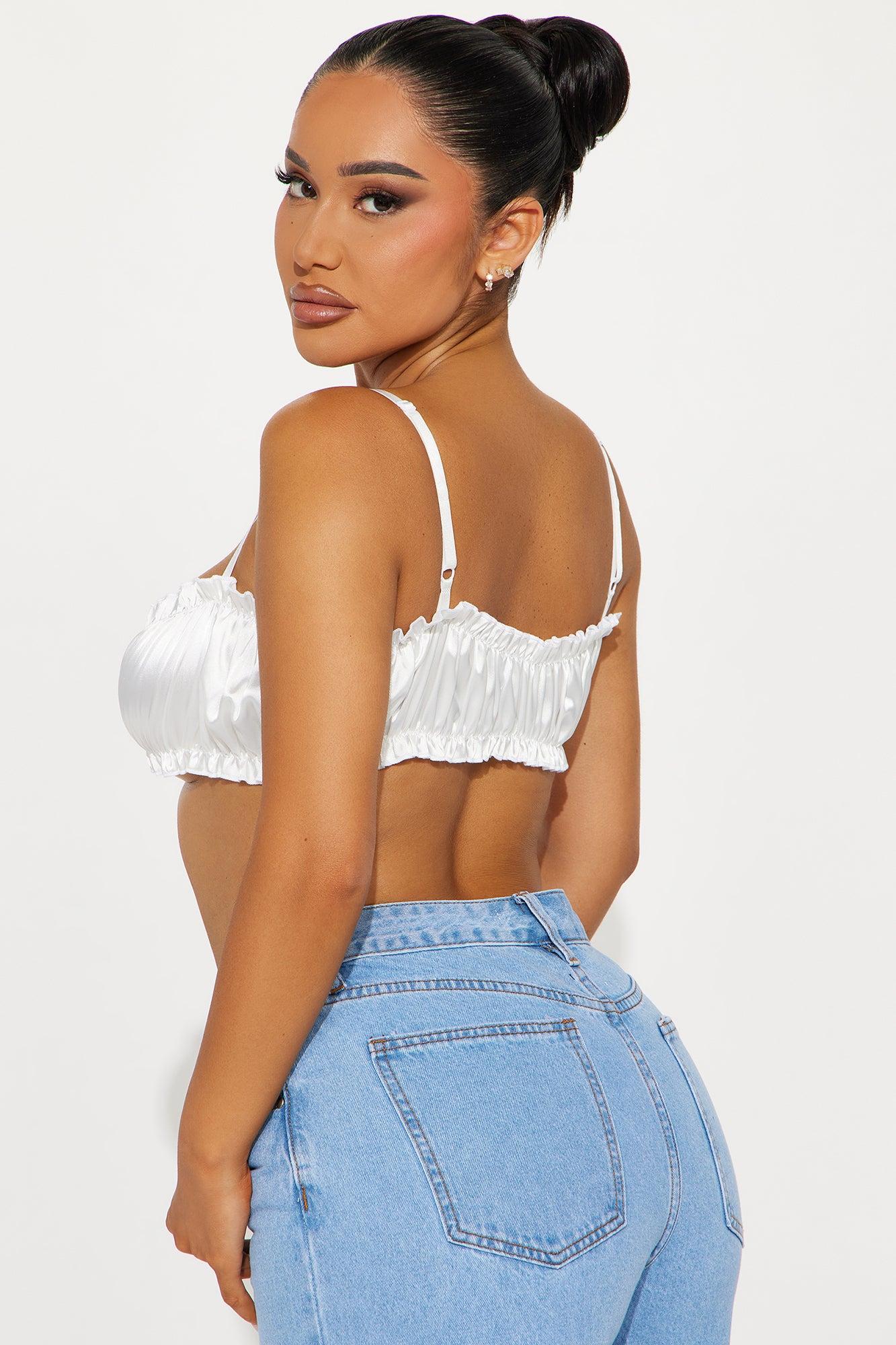 Privacy Please Satin Top - White Product Image