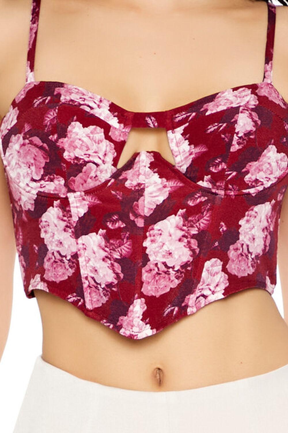 Floral Print Corset Cropped Cami | Forever 21 Product Image