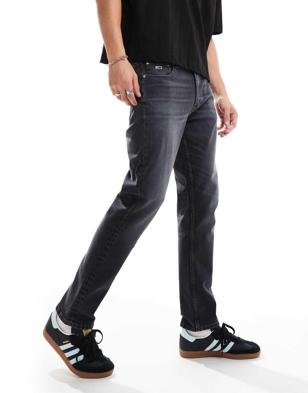 Tommy Jeans regular tapered dad jeans in black Product Image