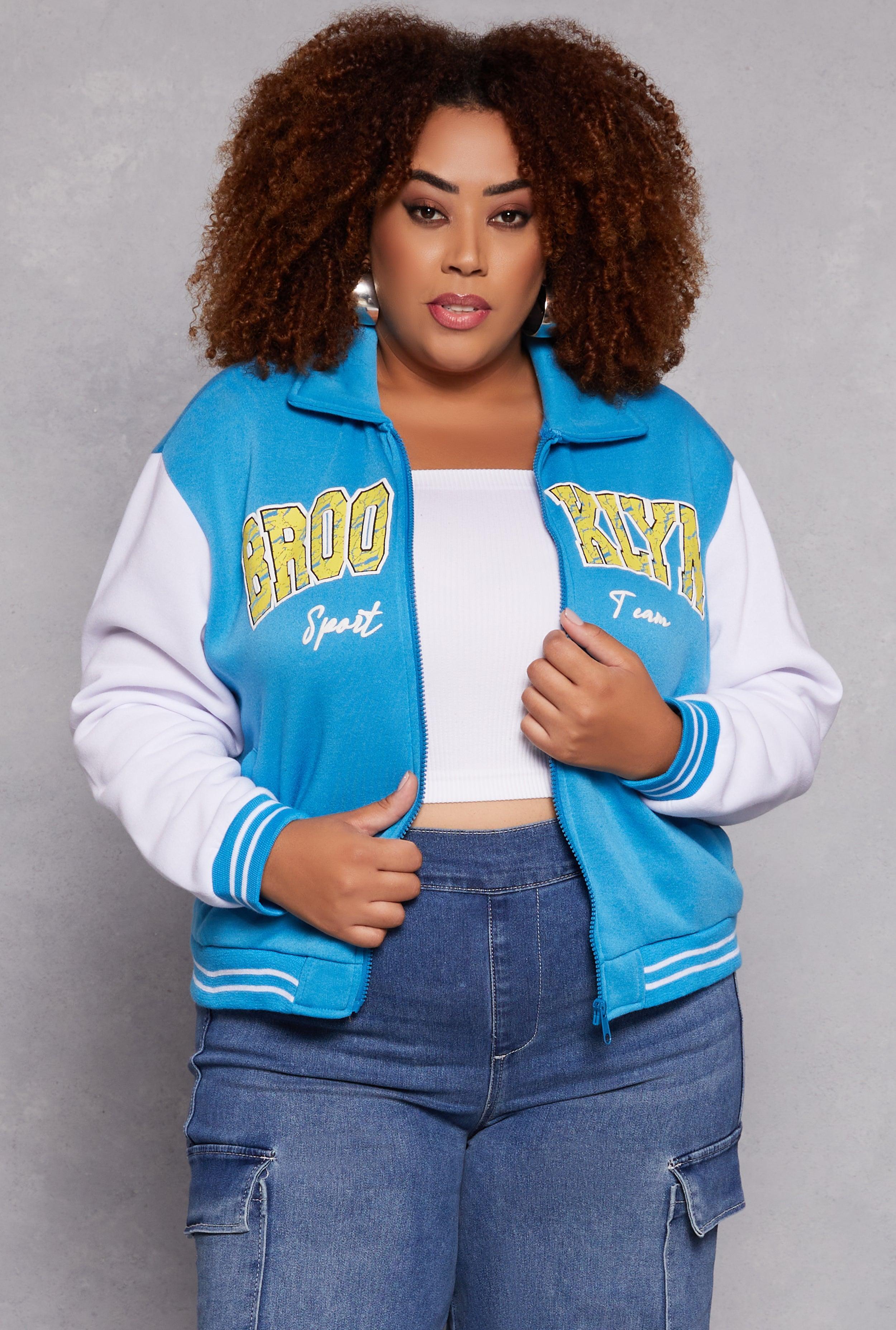 Womens Plus Size Brooklyn Sport Team Varsity Jacket product image