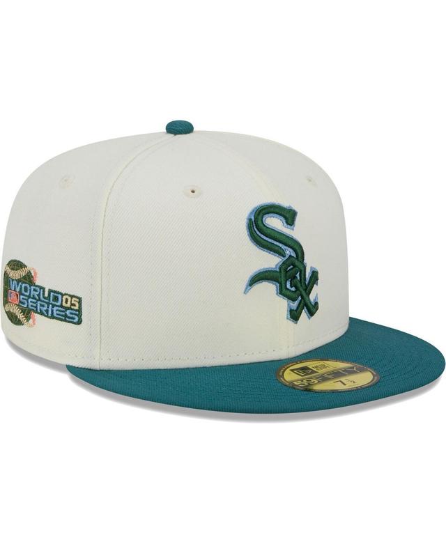 Mens New Era Cream Chicago White Sox Chrome Evergreen 59FIFTY Fitted Hat Product Image