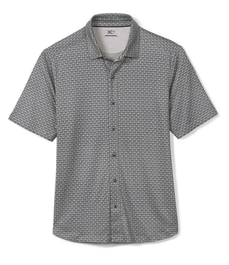 Johnston & Murphy XC4 Performance Stretch Links Print Short-Sleeve Woven Shirt Product Image