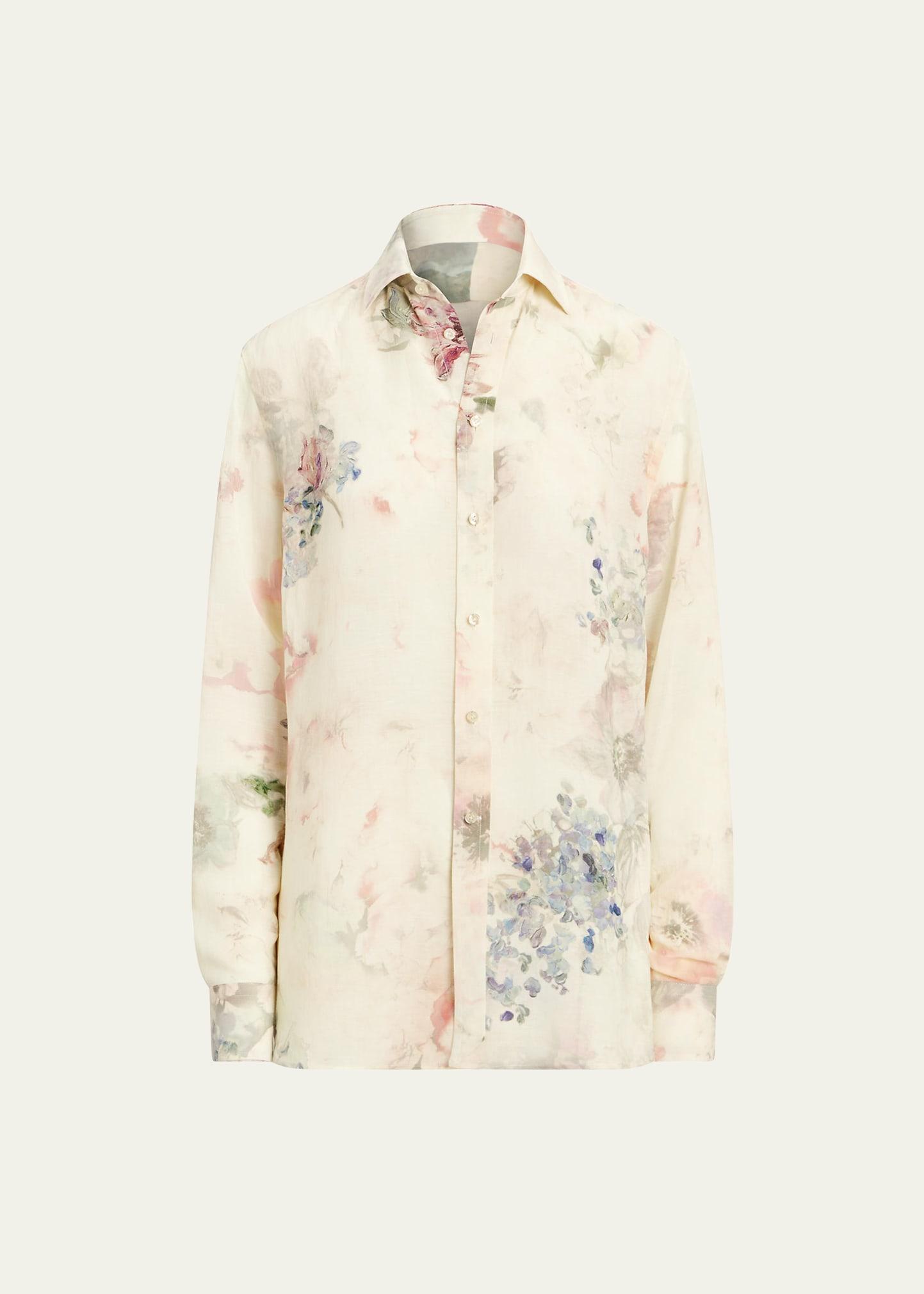 Womens Adrien Floral Button-Up Shirt Product Image