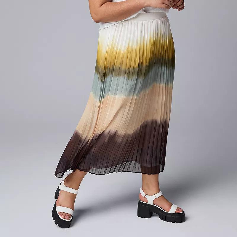 Plus Size Simply Vera Vera Wang Pleated Skirt, Womens Product Image