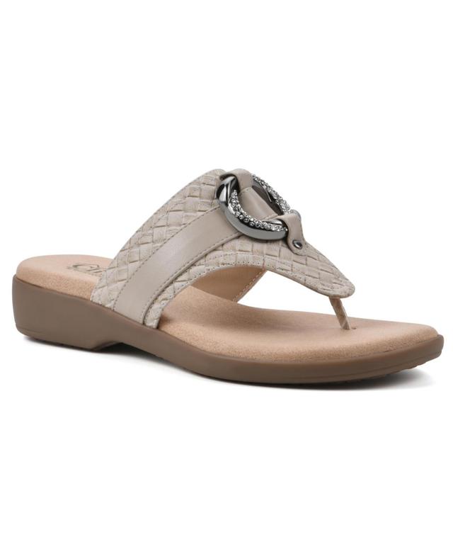 Cliffs by White Mountain Womens Benedict Thong Comfort Sandal - Black Product Image