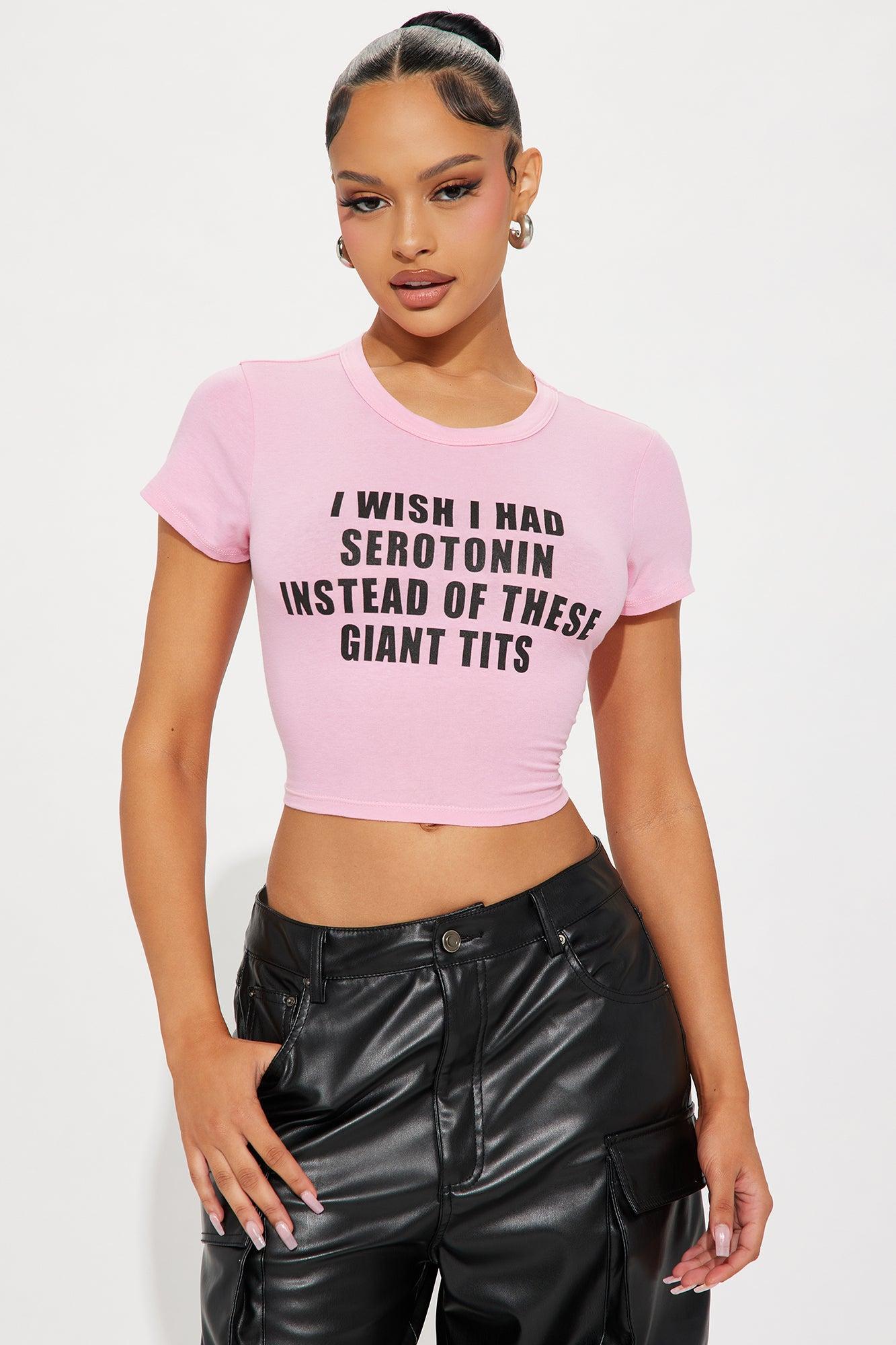 Wish I Had Serotonin Tee - Pink Product Image