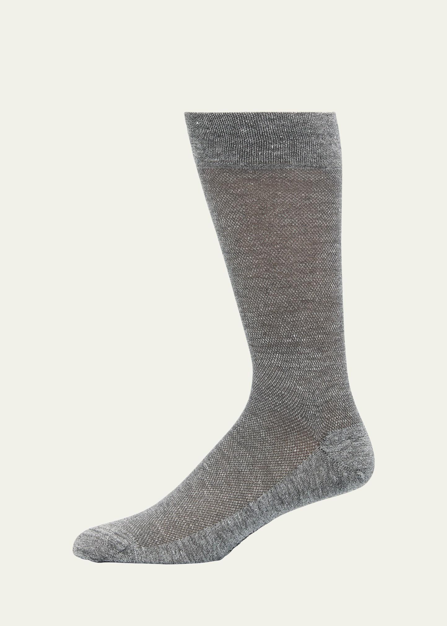 Mens Linen-Cotton Pique Mid-Calf Socks Product Image