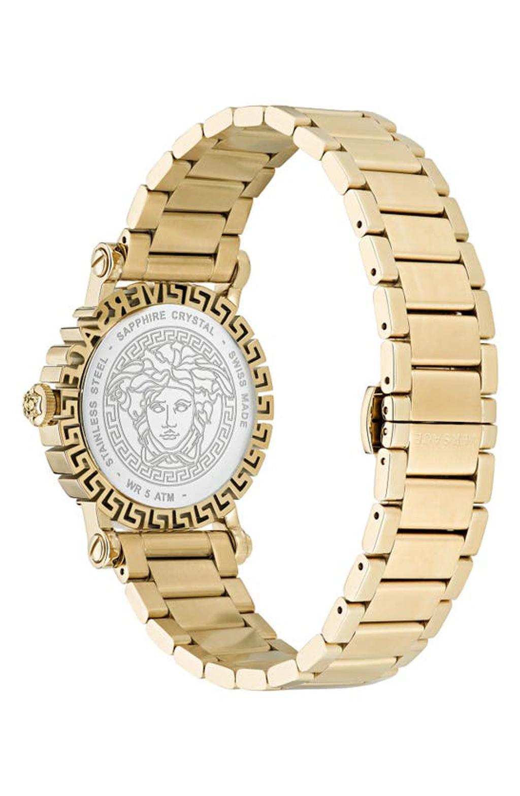 Men's Greca Glam 40mm Ip Goldtone Stainless Steel Bracelet Watch In Yellow Gold Product Image