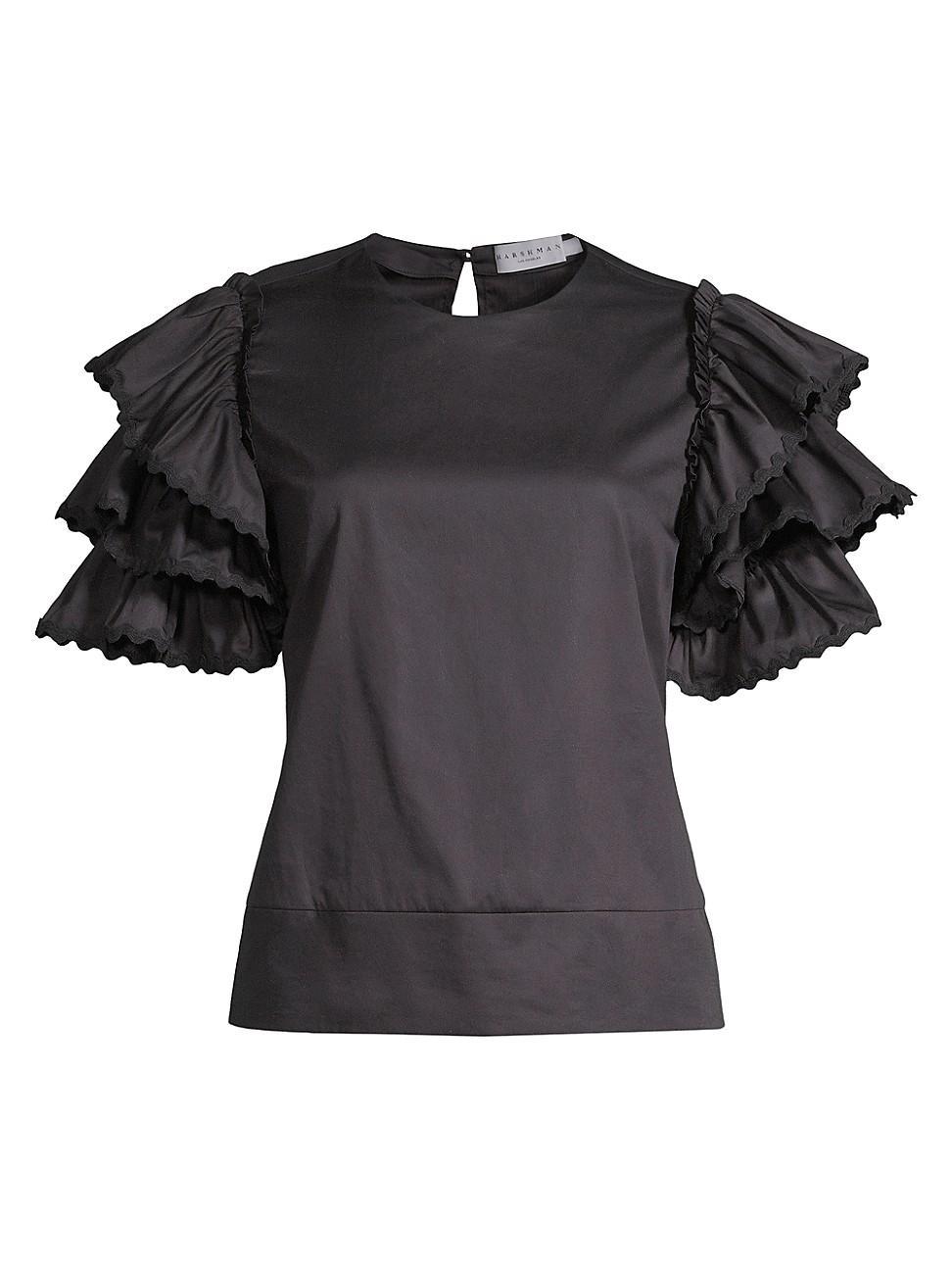 Womens Juliette Ruffled Cotton Blouse Product Image