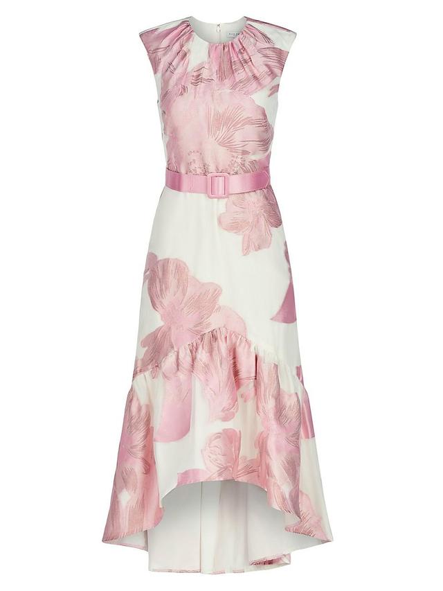 Kay Unger Beatrix Belted Floral High-Low Cocktail Dress Product Image