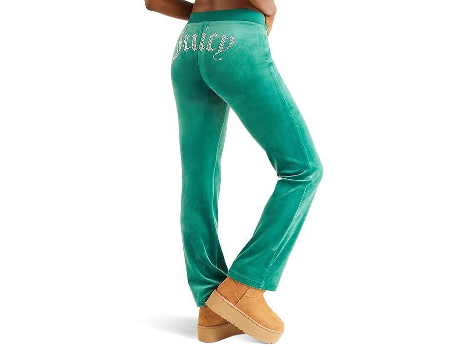 Juicy Couture Rib Waist Velour Pants with Drawcord (Jade ) Women's Clothing Product Image