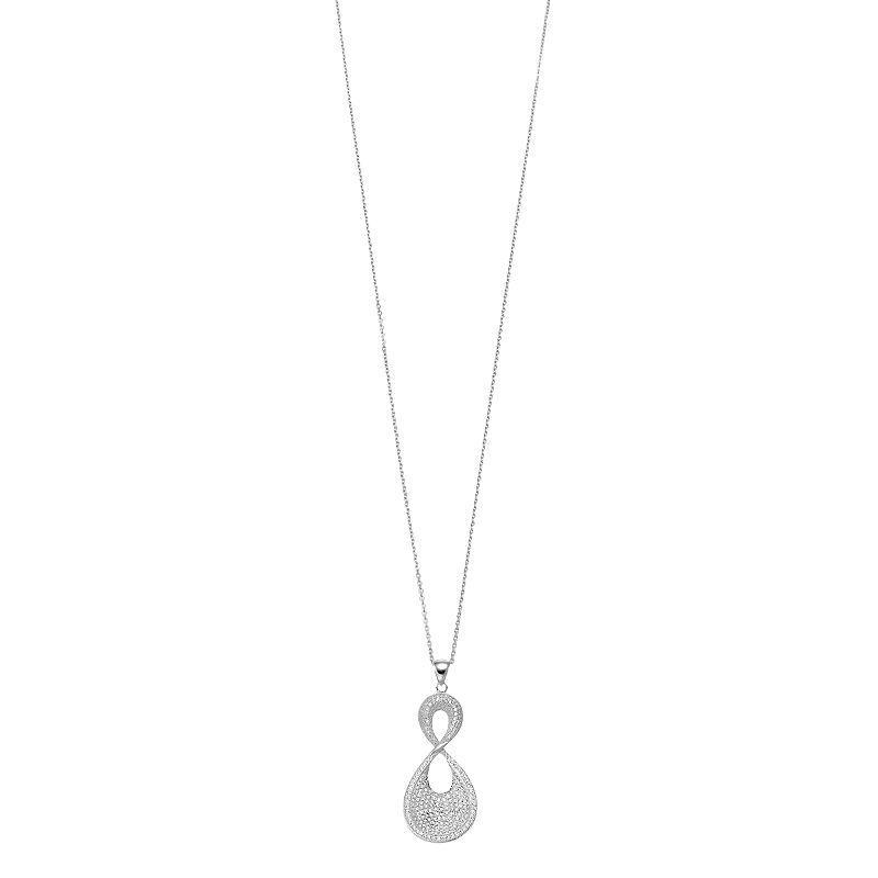 Rosabella Sterling Silver & Cubic Zirconia Infinity Pendant Necklace, Womens Product Image