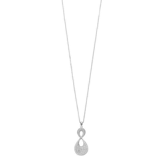 Rosabella Sterling Silver & Cubic Zirconia Infinity Pendant Necklace, Womens White Product Image