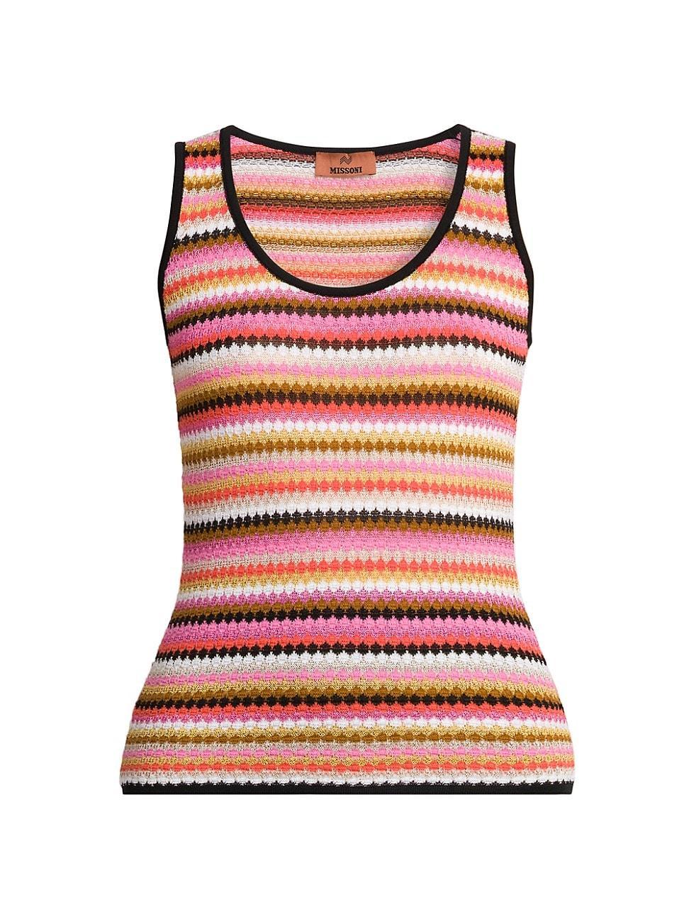 Womens Striped Knit Tank Top Product Image