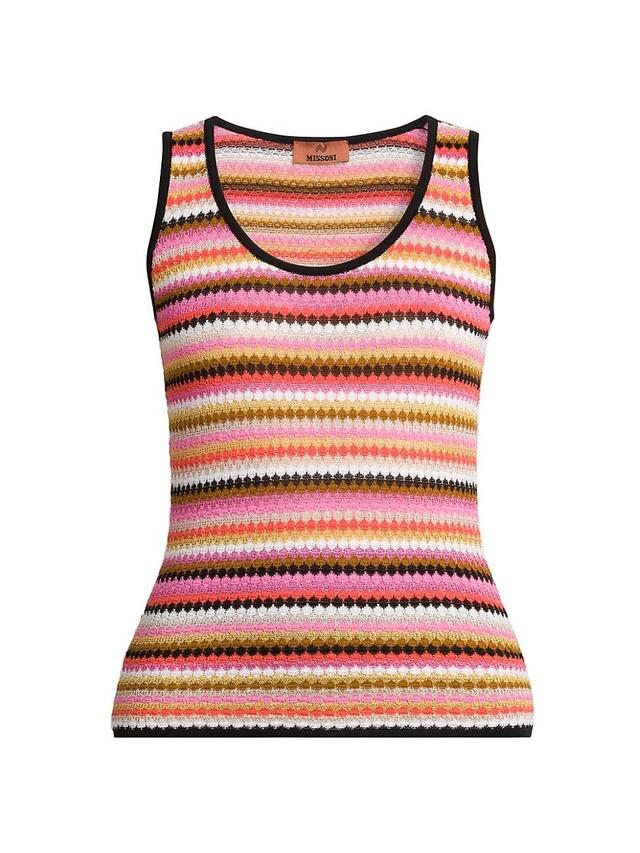 Womens Striped Knit Tank Top Product Image