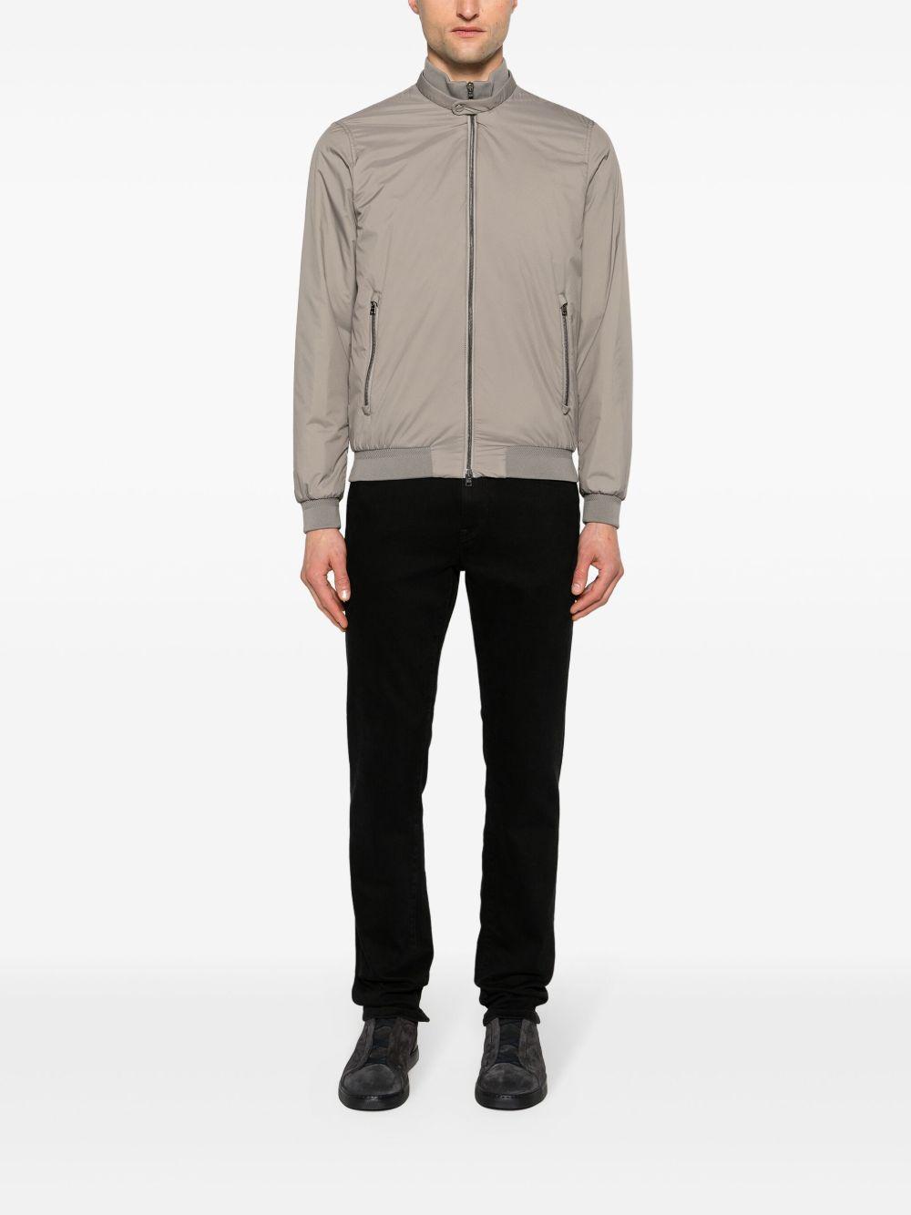 HERNO Ecoage Band-collar Bomber Jacket In Beige Product Image