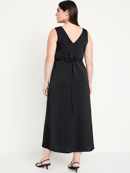 Sleeveless Satin Midi Slip Dress Product Image