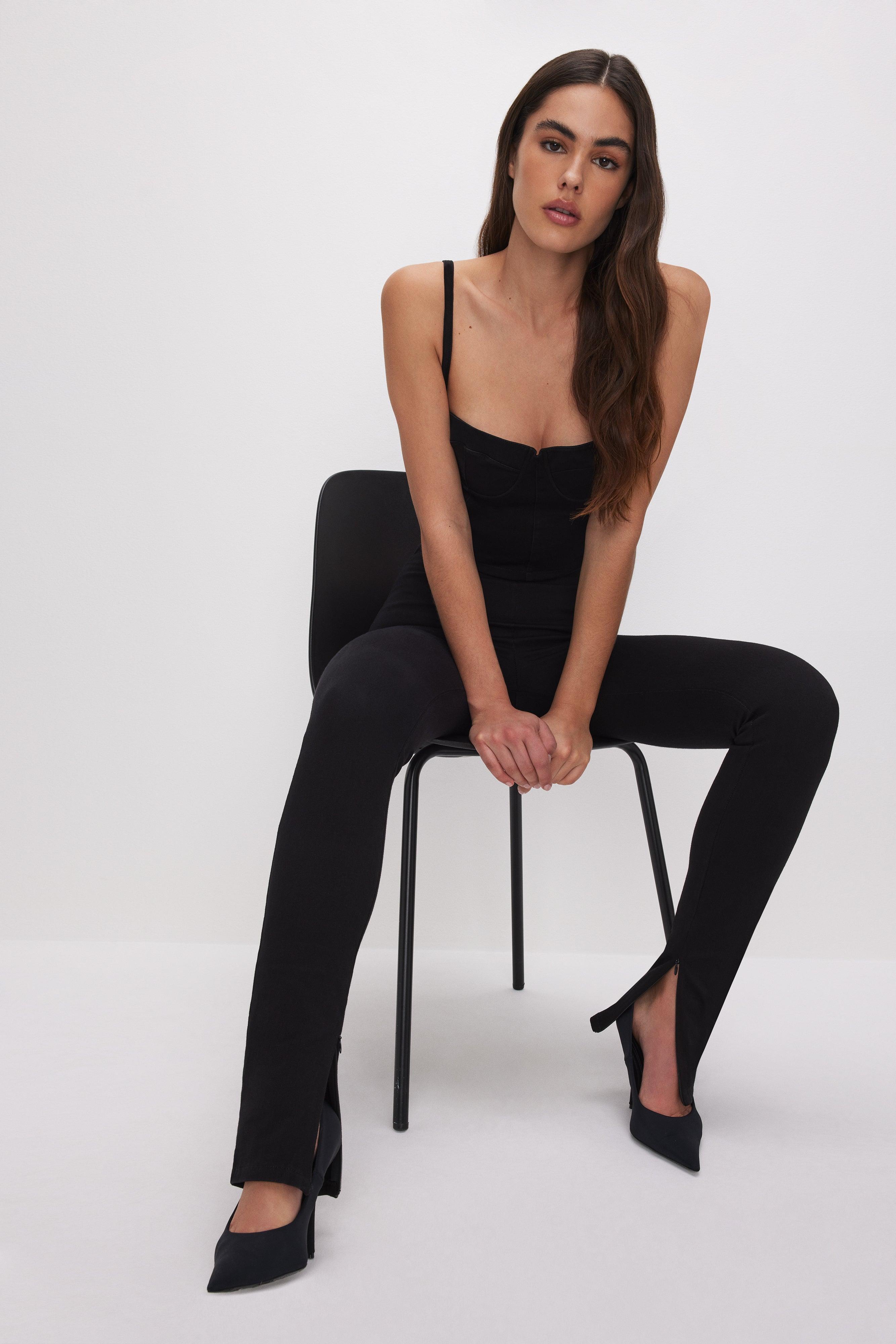 SOFT SCULPT PULL-ON SKINNY JEANS | BLACK001 Product Image