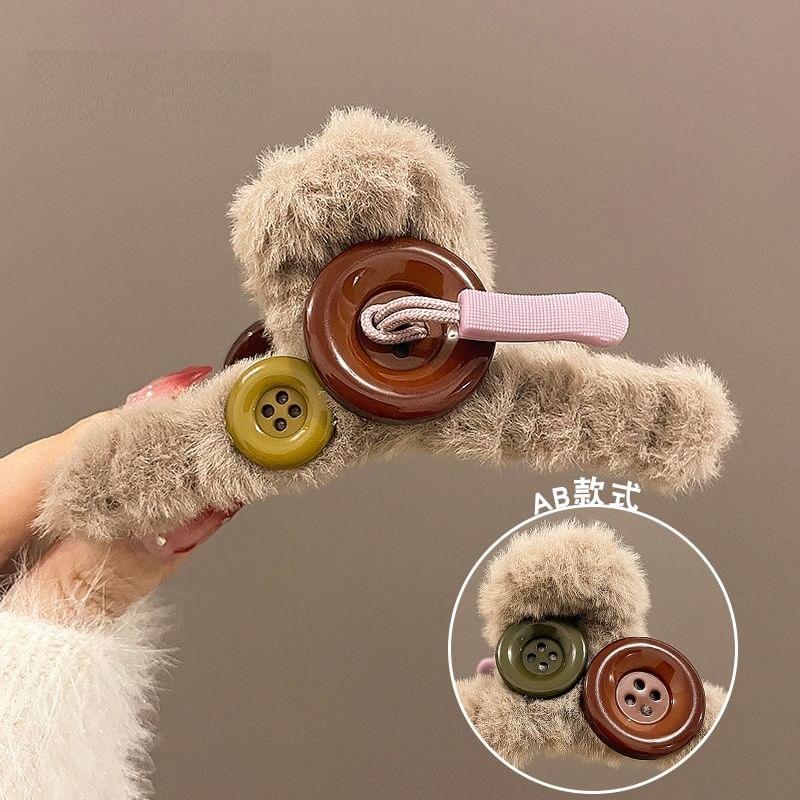 Fluffy Button Hair Claw Product Image