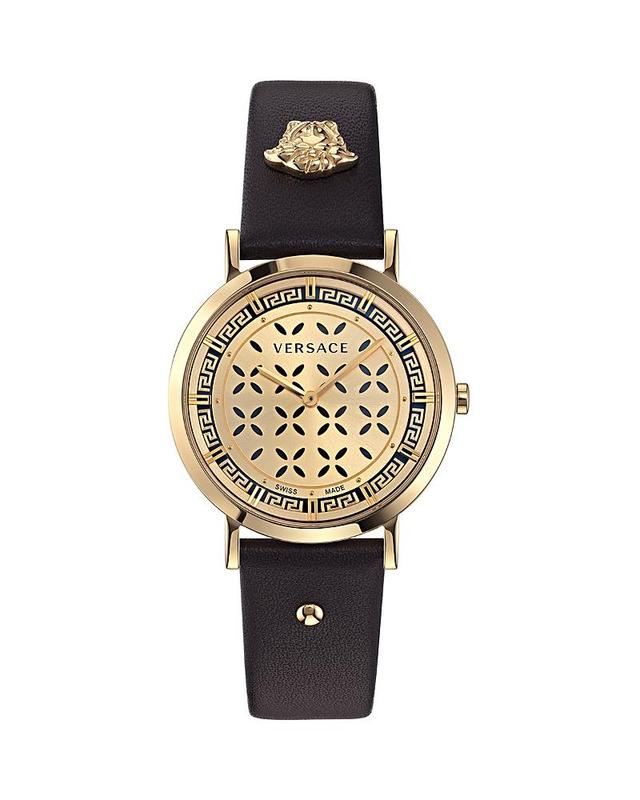 Womens La Greca White Embossed Dial Ion-Plated Yellow Gold Bracelet Watch Product Image