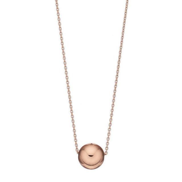 Sterling Silver Beaded Necklace, Womens, 14k Rose Gold Over Product Image