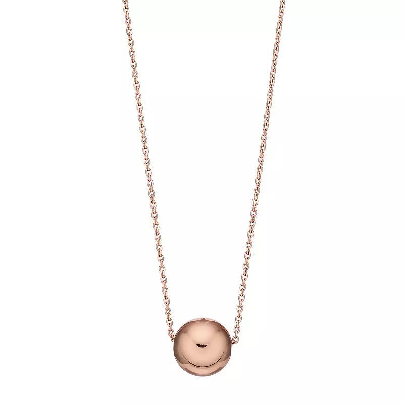 Sterling Silver Beaded Necklace, Womens, 14k Rose Gold Over Product Image