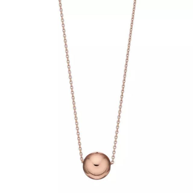 Sterling Silver Beaded Necklace, Womens, 14k Rose Gold Over Product Image