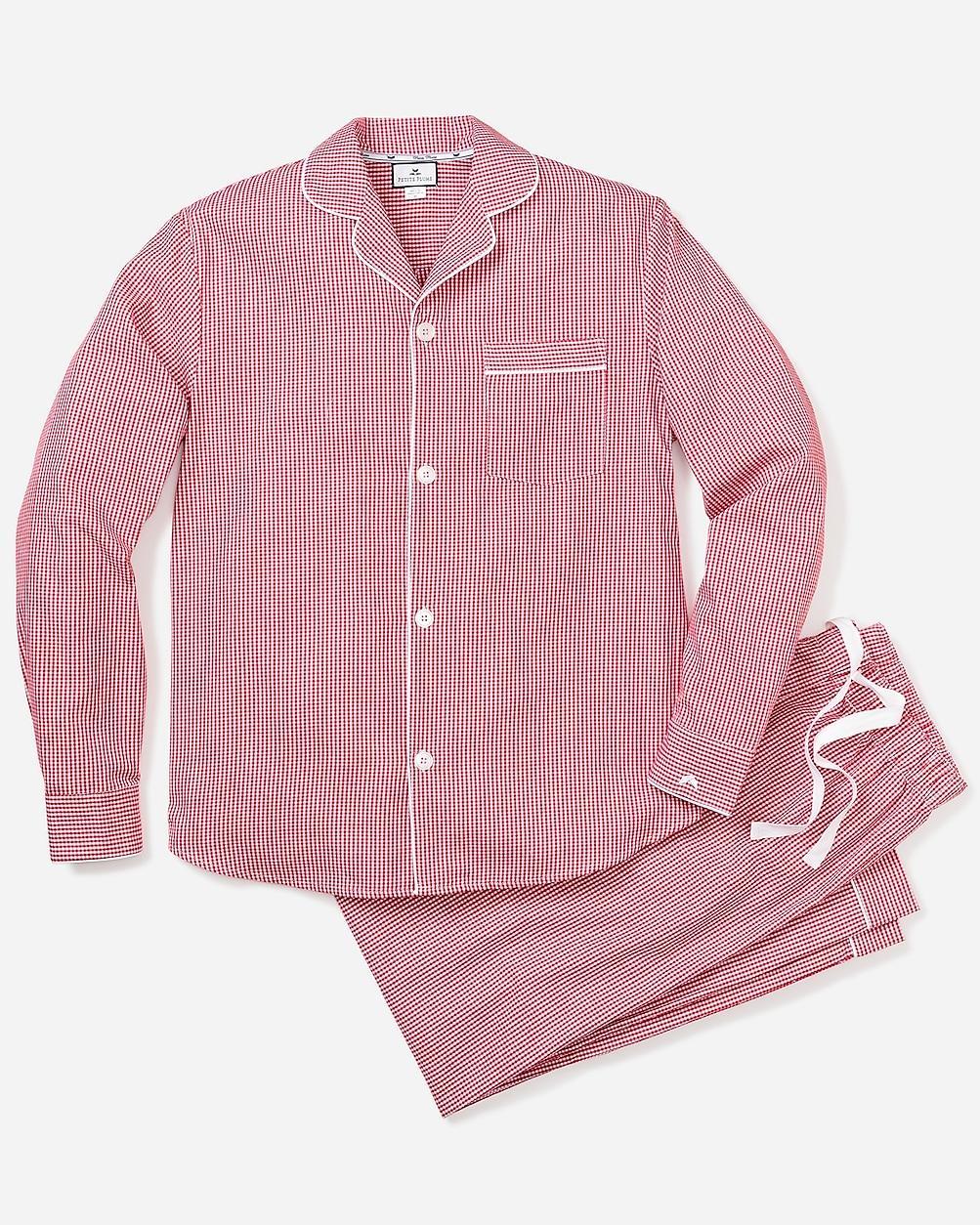 Petite Plume™ men's pajama set in mini gingham Product Image