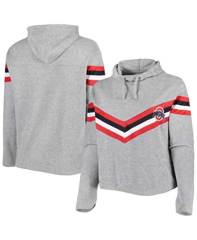 Womens Heather Gray Ohio State Buckeyes Plus Size Register Seam to Seam Pullover Hoodie - Heather Gray Product Image